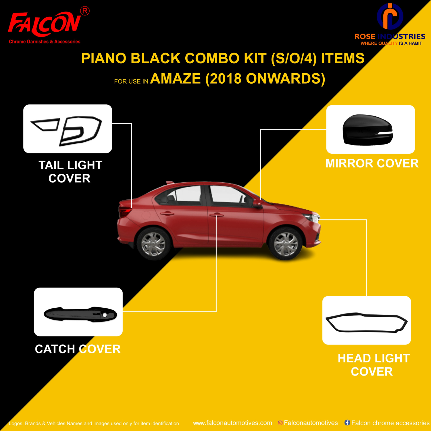 HONDA AMAZE T-3 PIANO BLACK KIT