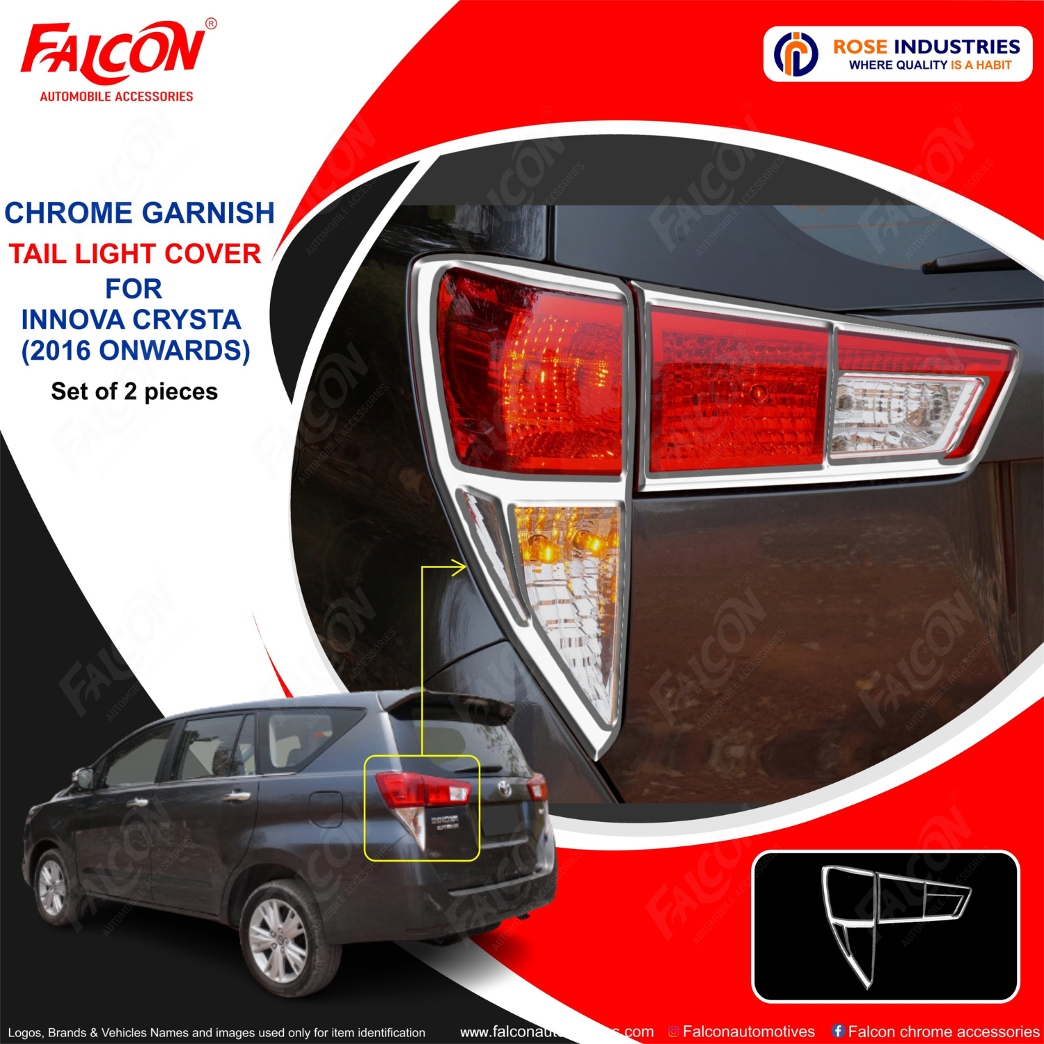 INNOVA CRYSTA TAIL LIGHT COVER RC388