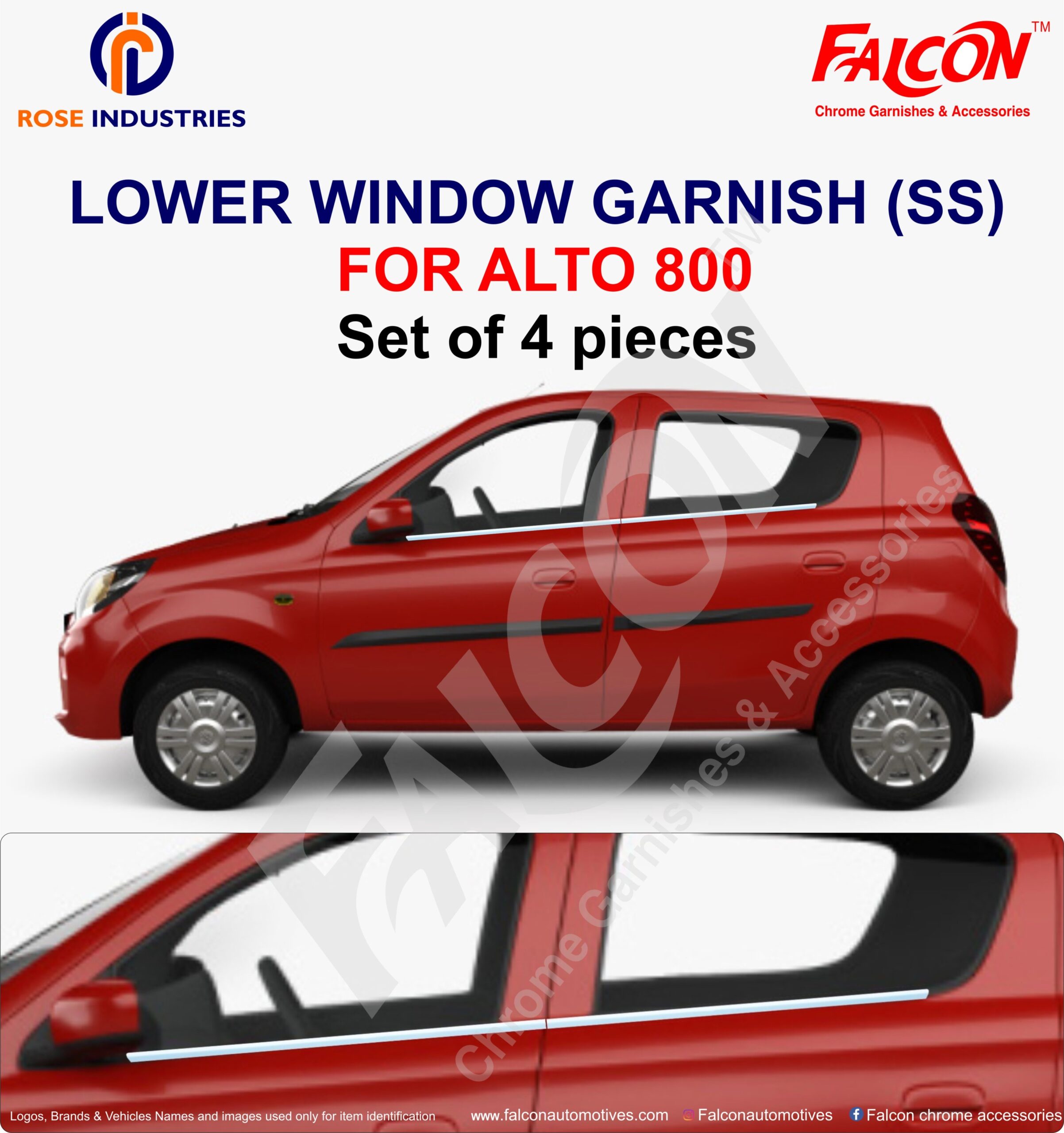 ALTO K-10 T-2/ALTO-800 (S/O/4) LOWER WINDOW GARNISH RLG05