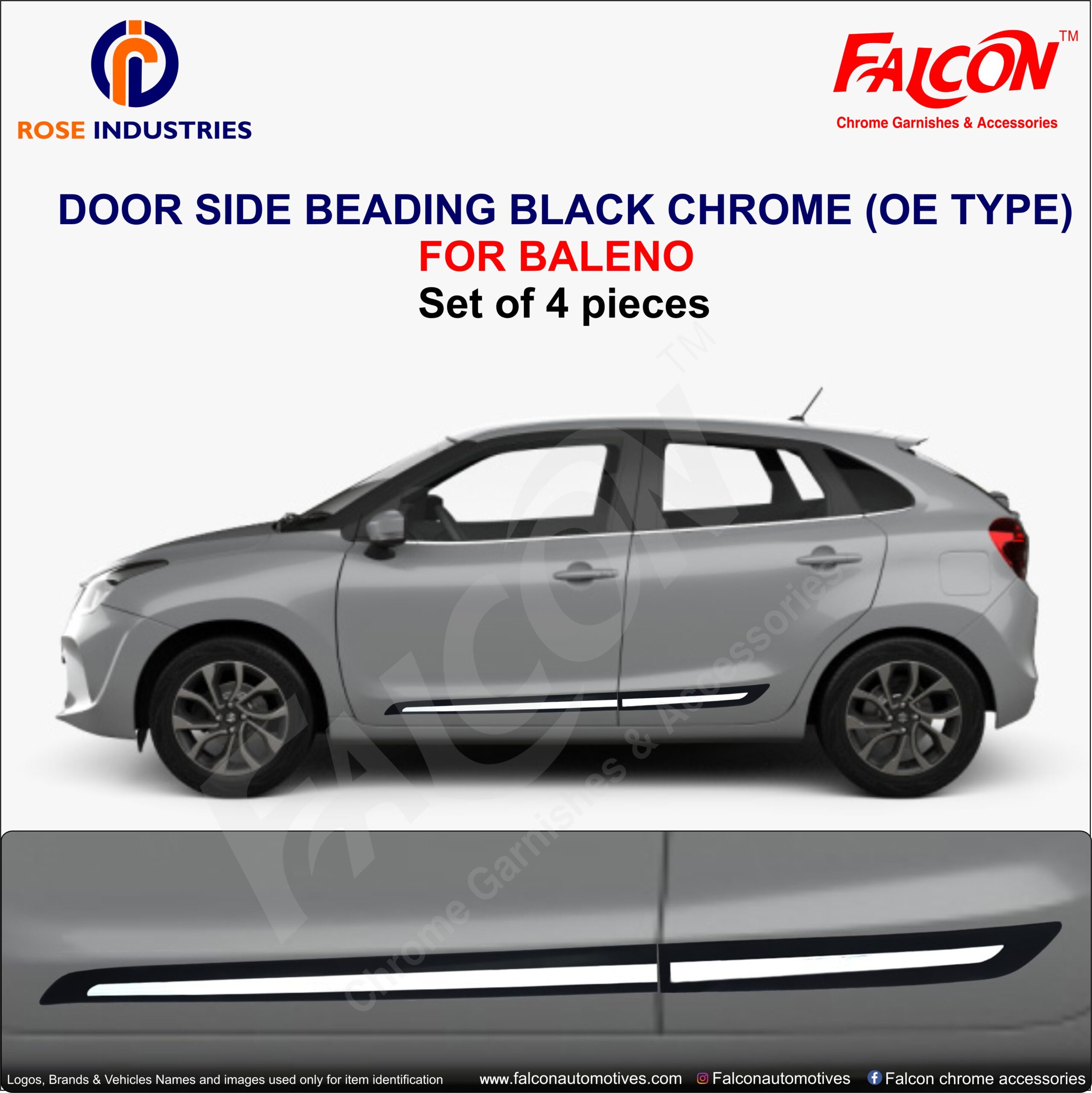 BALENO BLACK CHROME SIDE BEADING