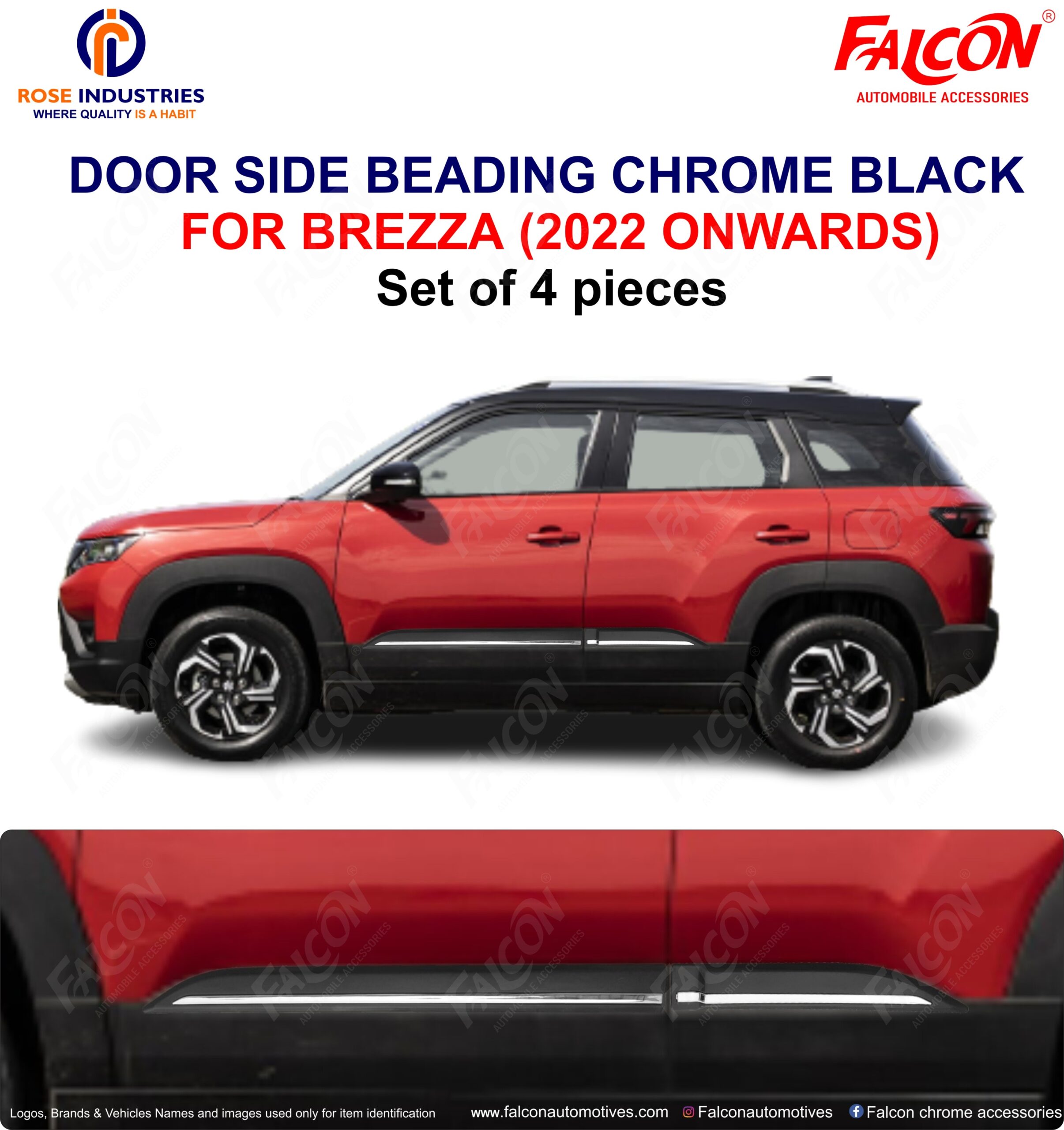 BREZZA CHROME SIDE BEADING