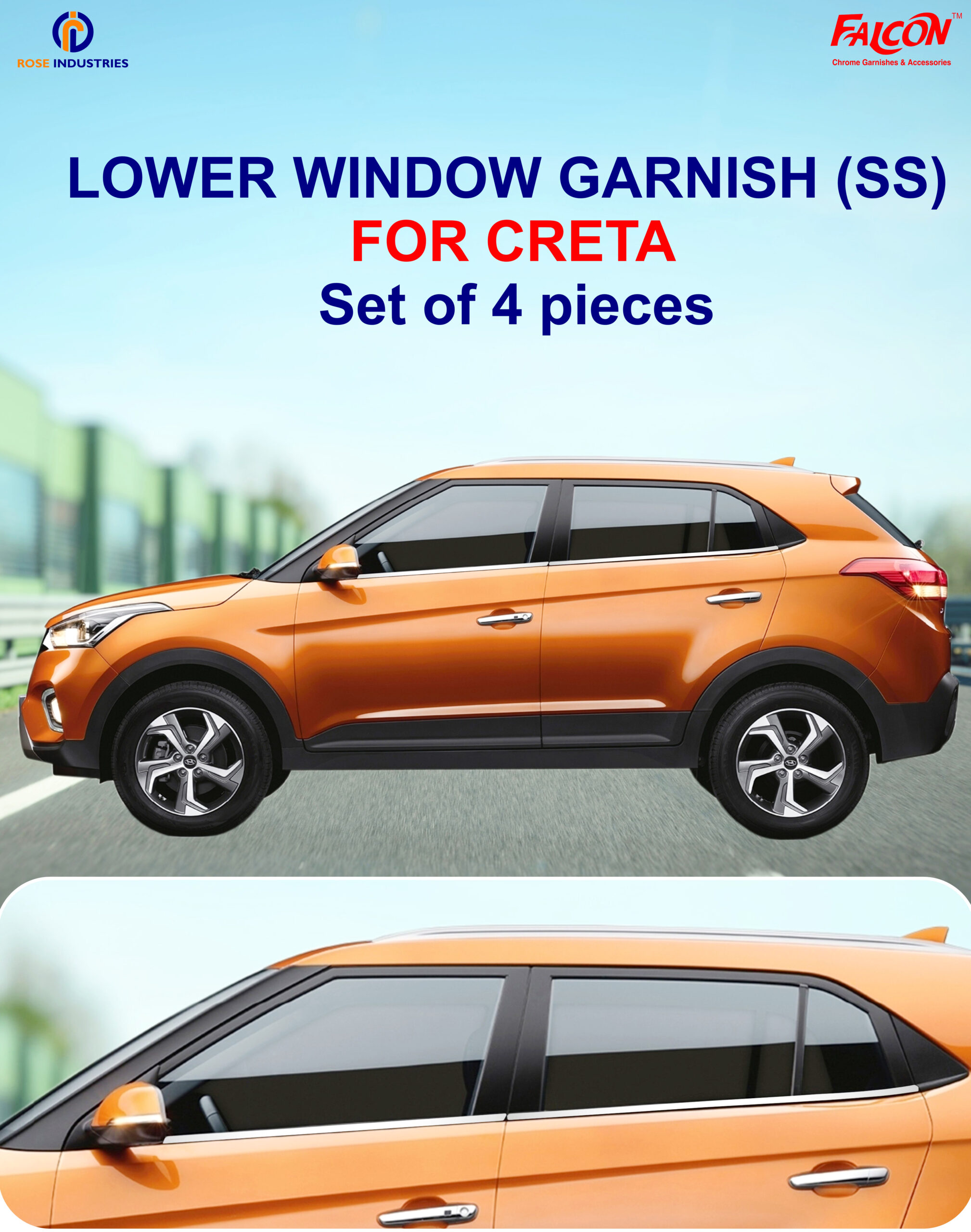 CRETA (S/O/4) LOWER WINDOW GARNISH RLG28