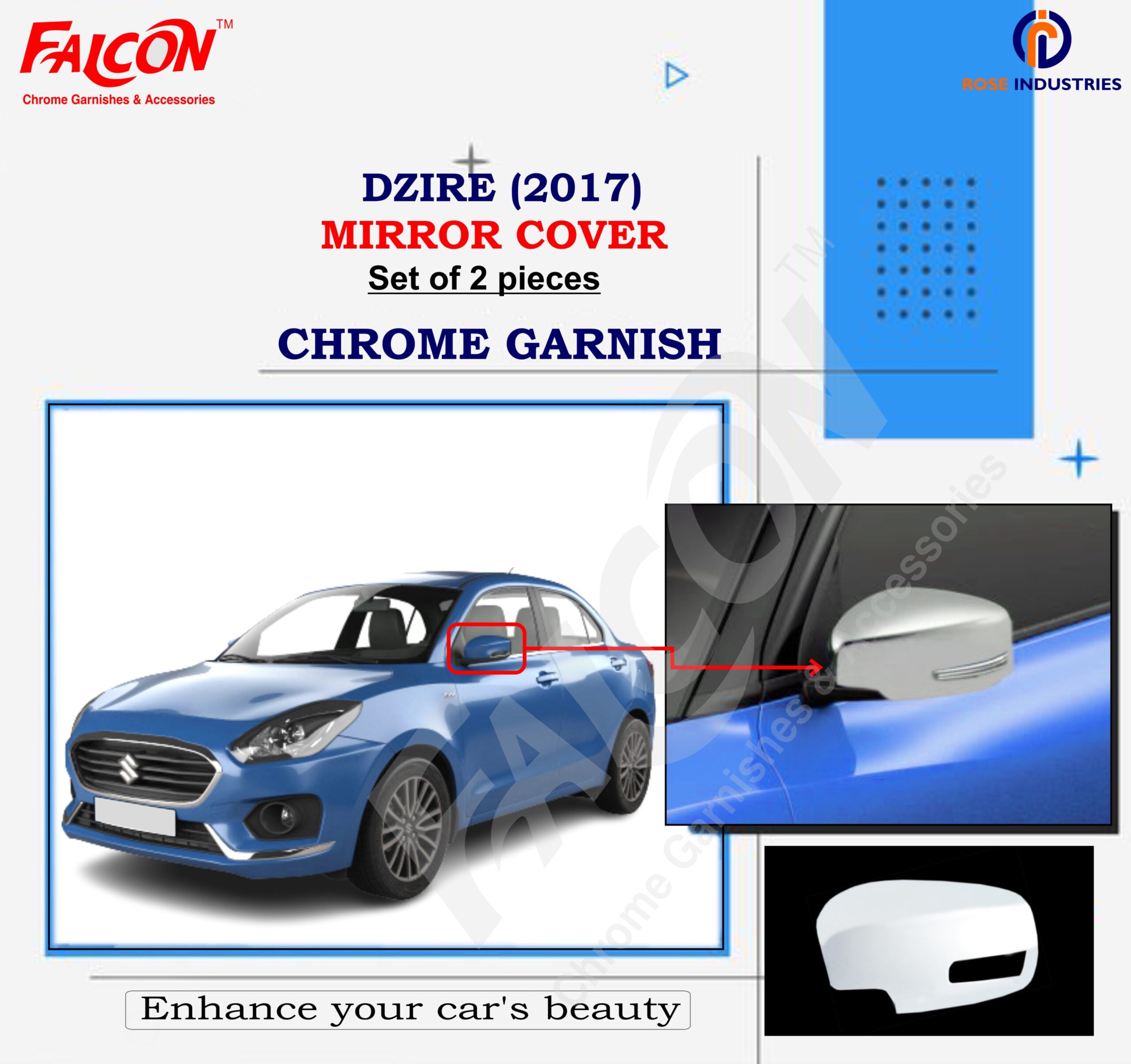 DZIRE 2017 BLINKING MIRROR COVER