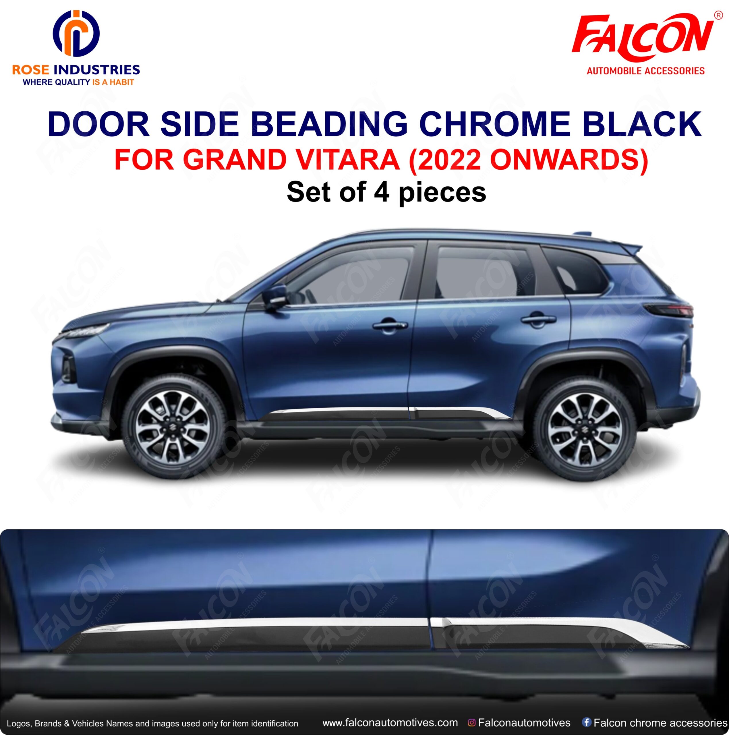 GRAND VITARA BLACK CHROME SIDE BEADING