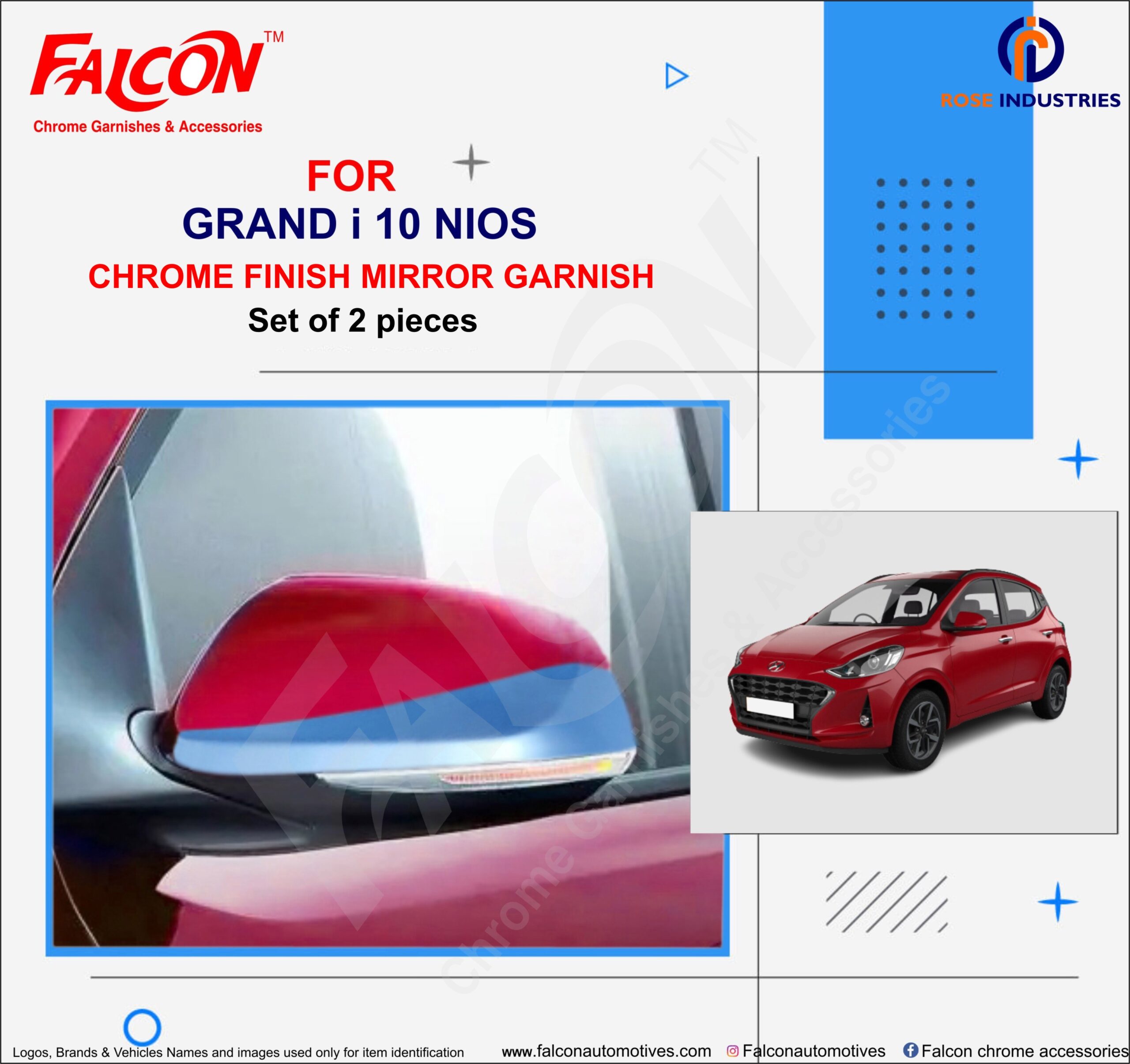GRAND I10 NIOS MIRROR SASH CHROME RMGC13